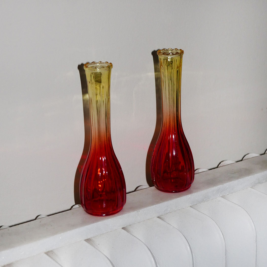 2x ombre bud vases