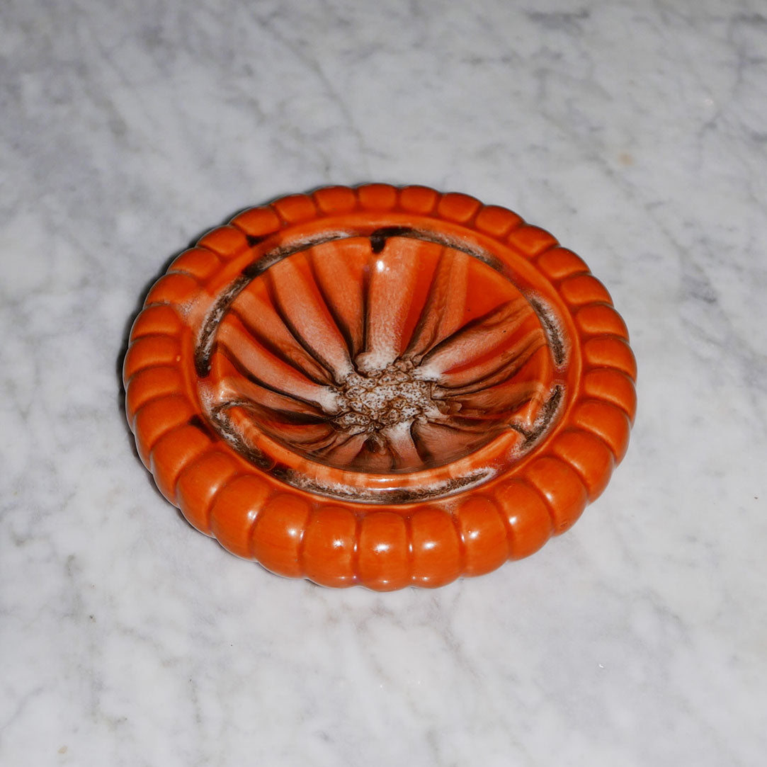 70s orange ceramic ashtray