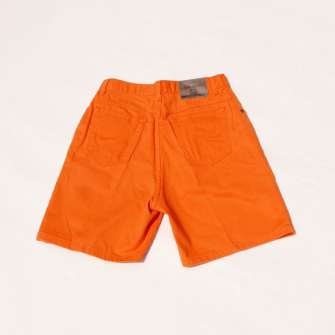 orange denim shorts