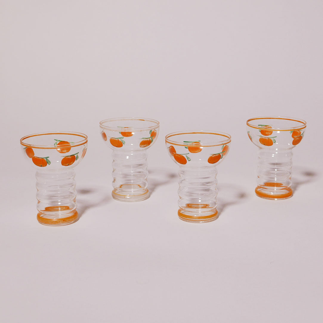 hand painted orange juice set