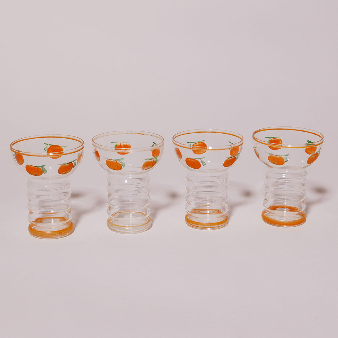 hand painted orange juice set