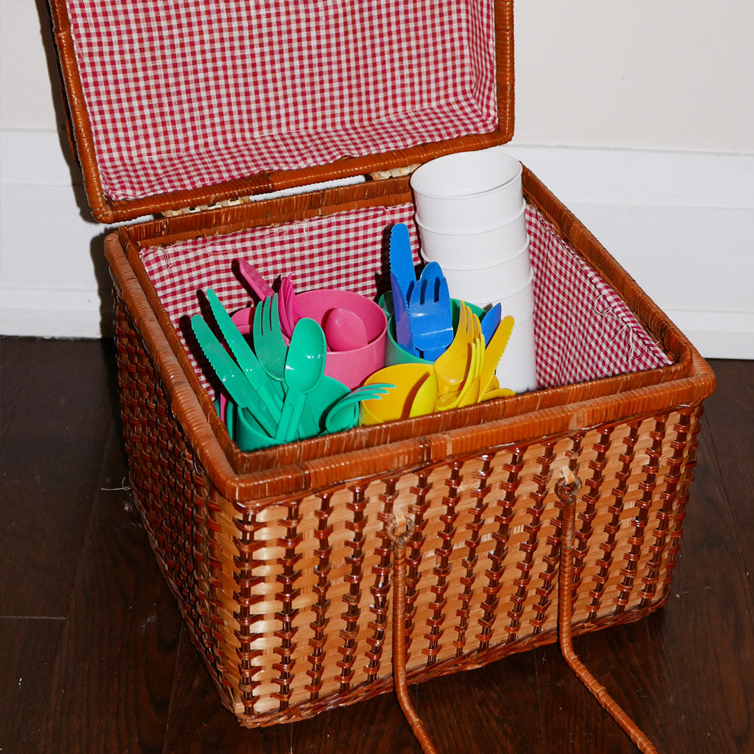 vintage rattan picnic set