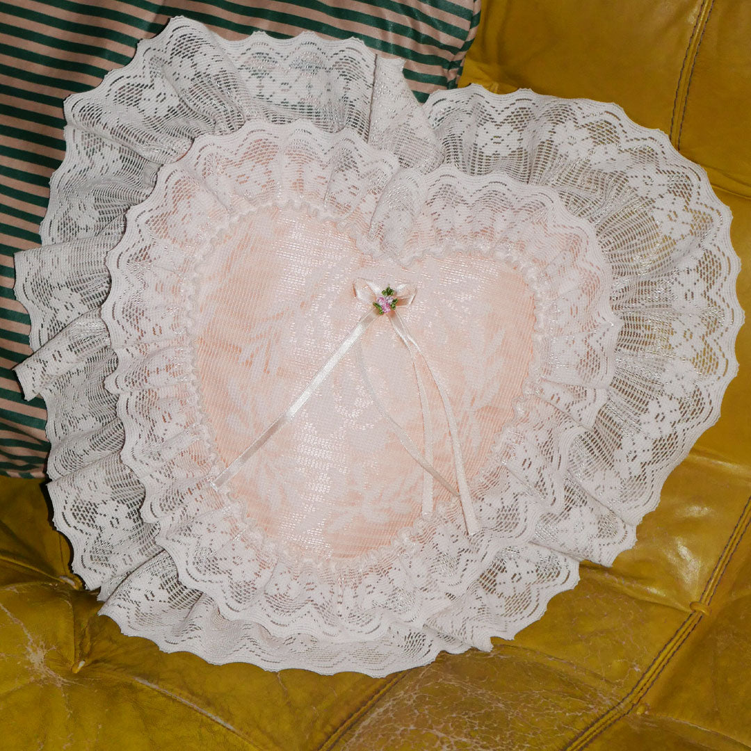 pink heart throw pillow