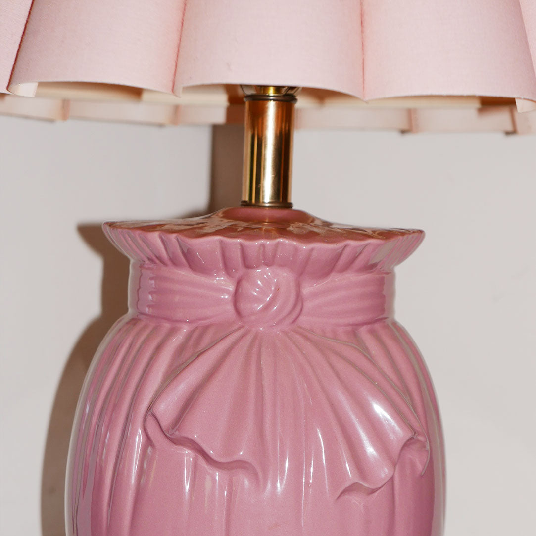pink ceramic bow tie lamp