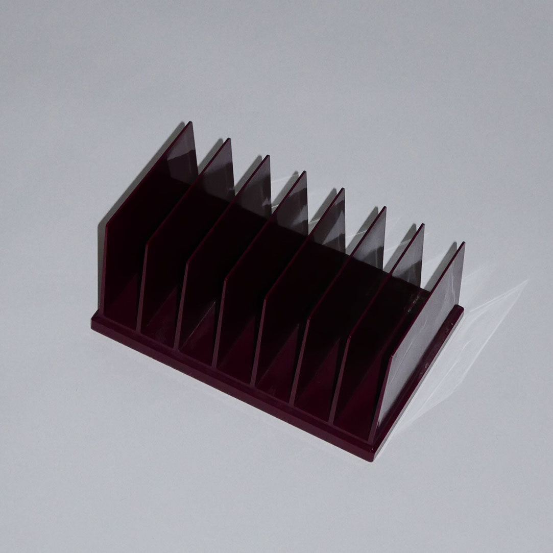 burgundy plastic organizer