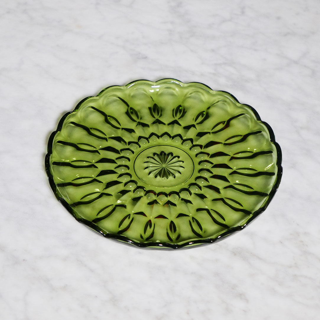 vintage glass serving dish