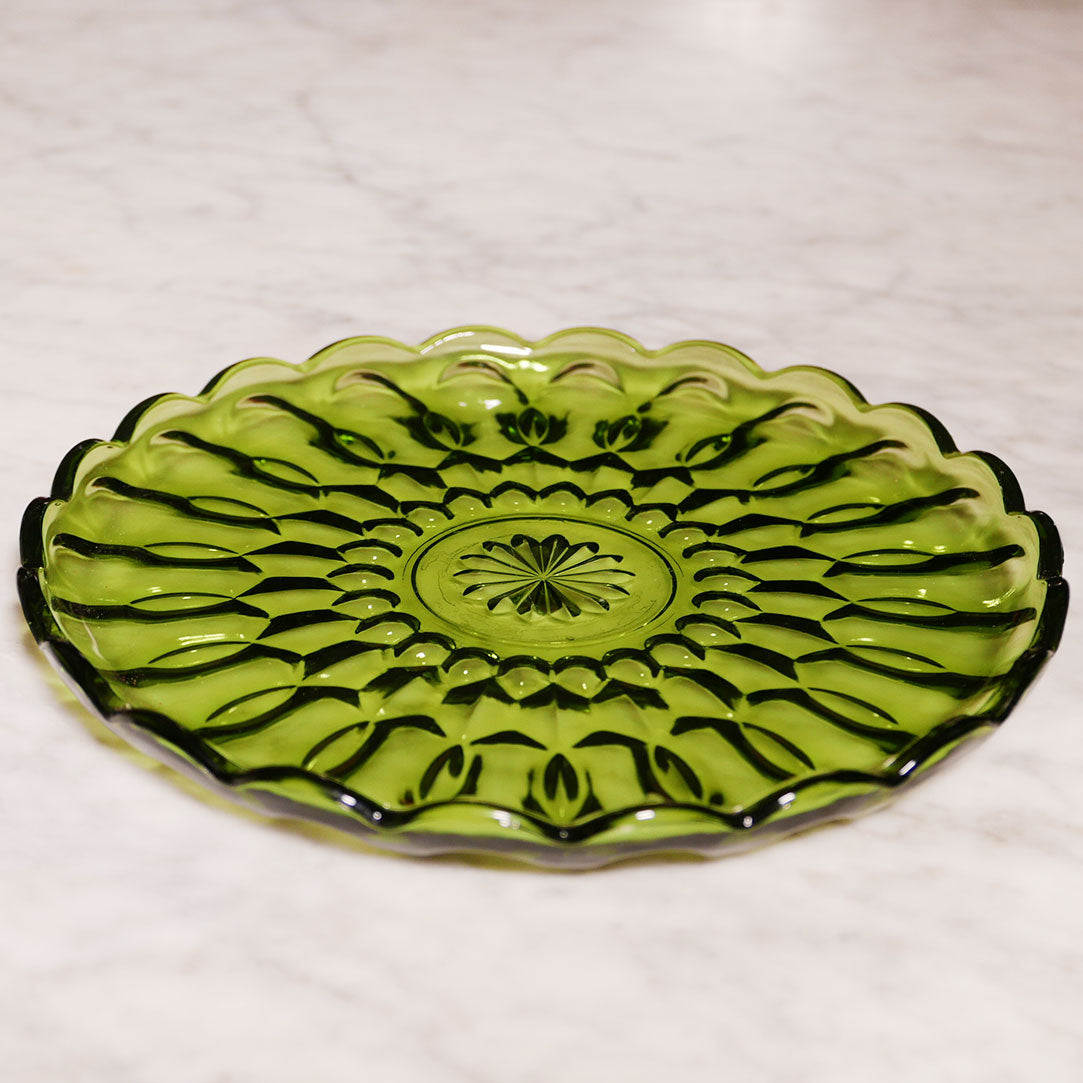 vintage glass serving dish