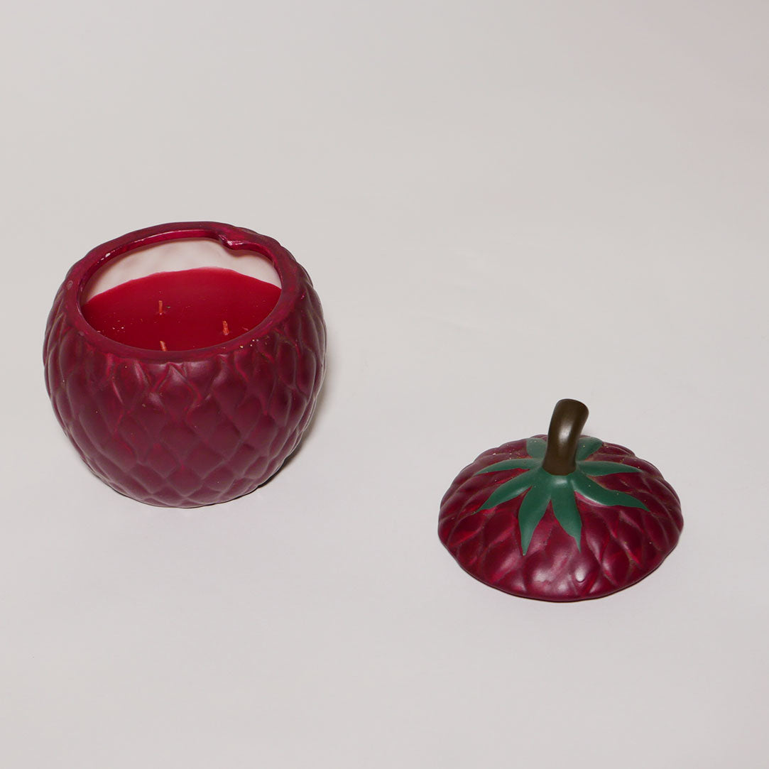 ceramic raspberry candle