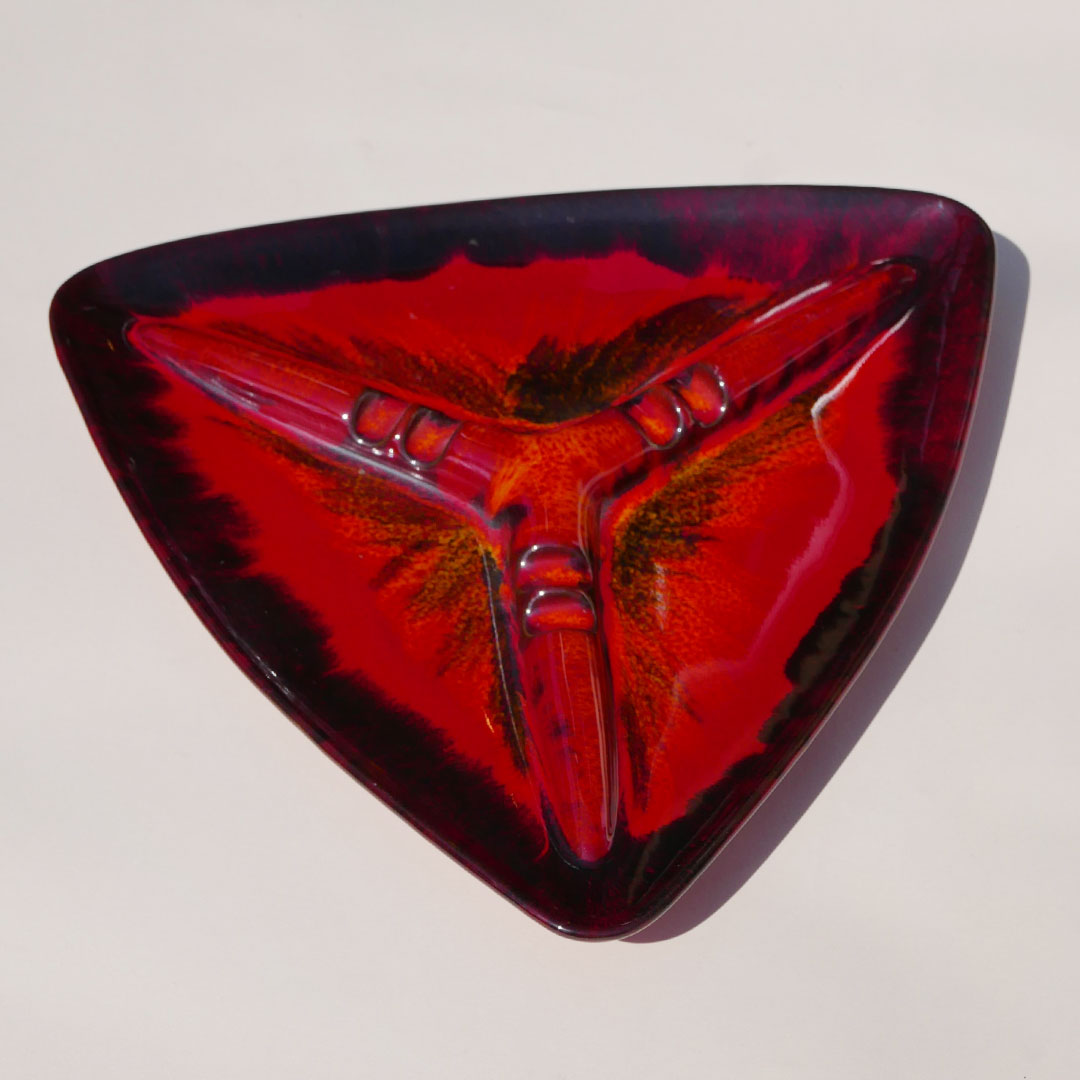 triangle ashtray mid century toronto vintage black dot shops