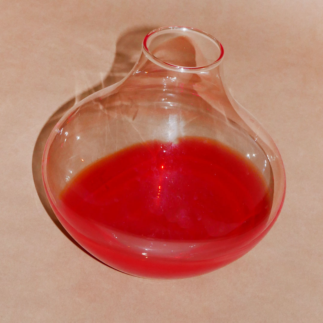 LSA International Red & Clear Glass Vase