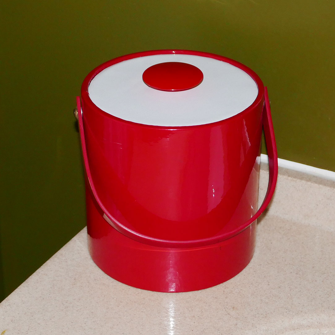 red vinyl ice bucket