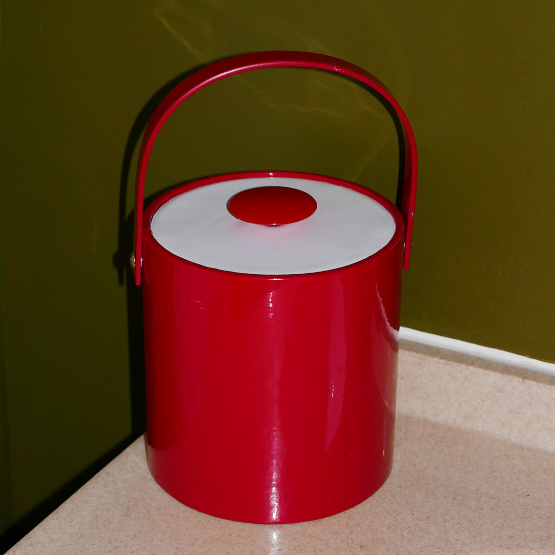 red vinyl ice bucket