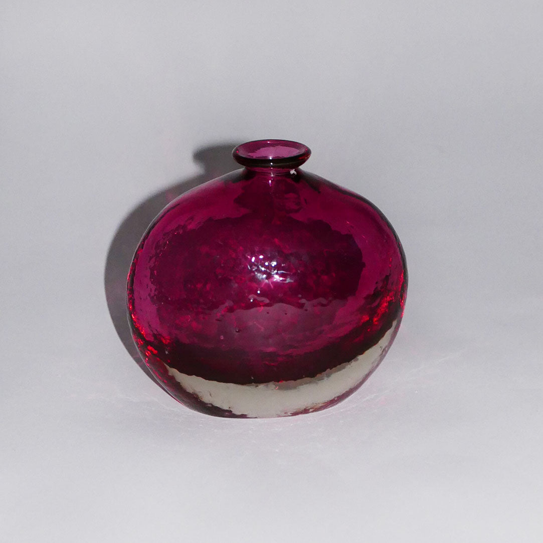 raspberry art glass vase