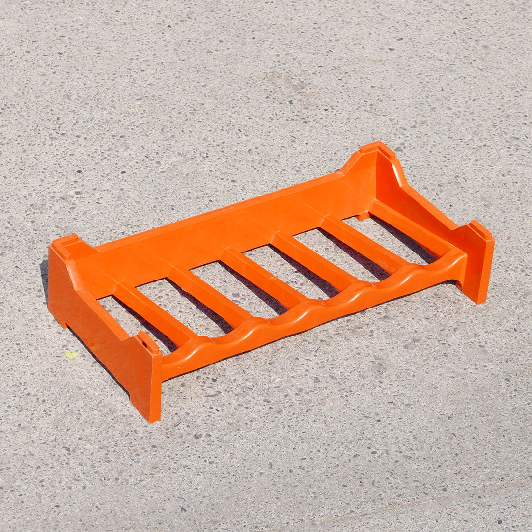 retro orange space-age wine rack