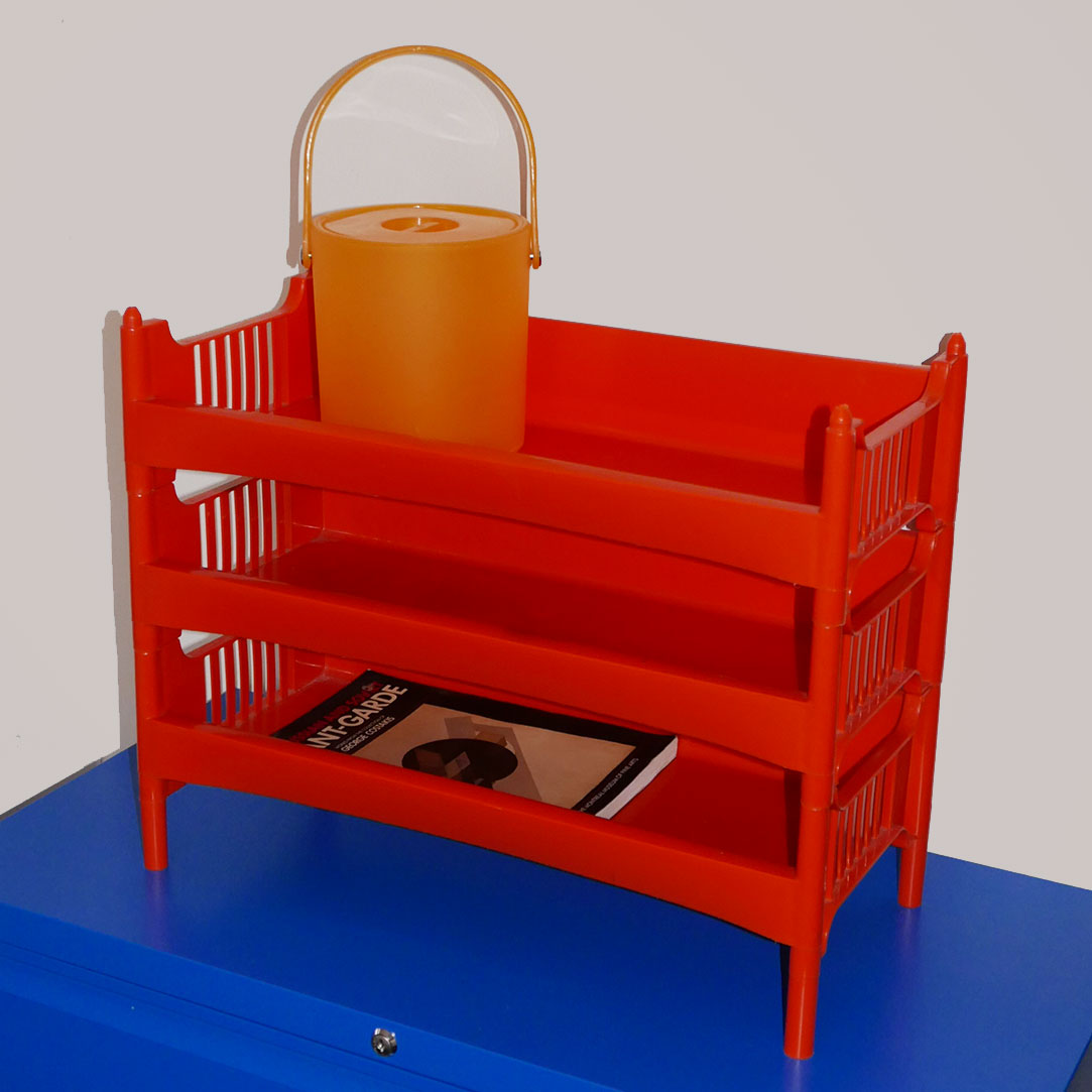 stackable orange retro shelves