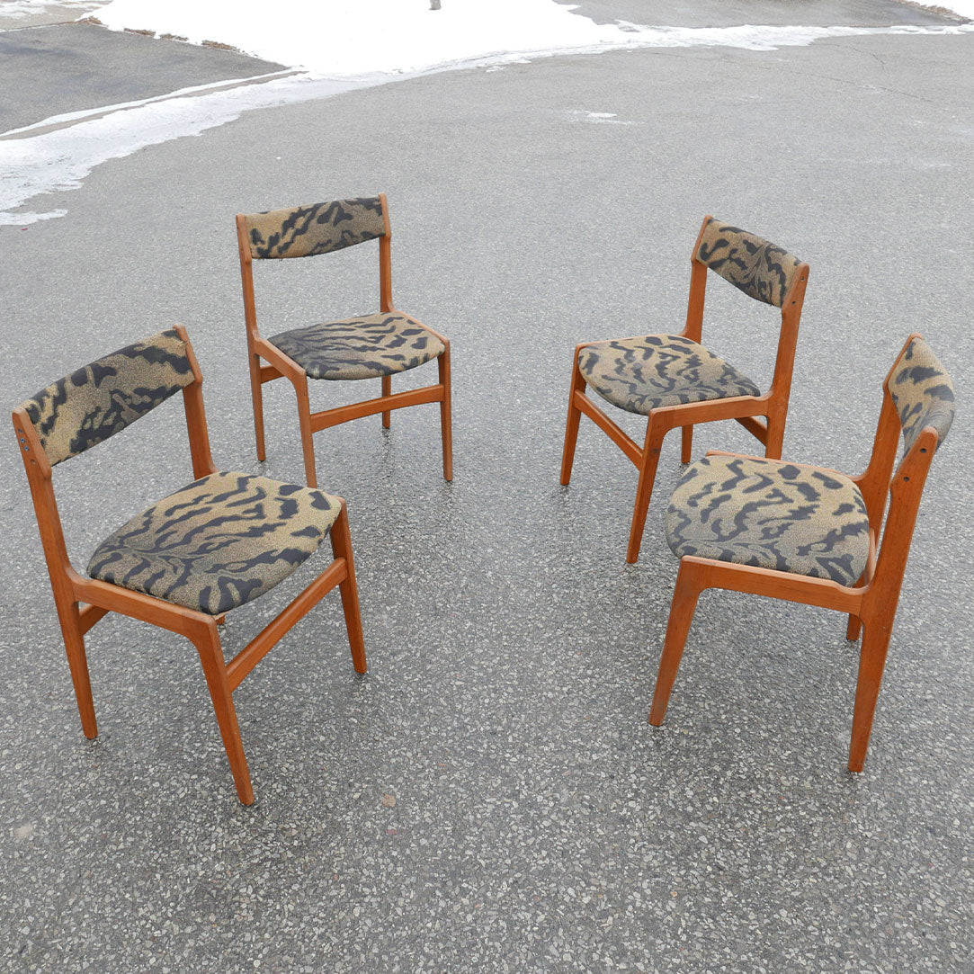 4x mcm teak chairs