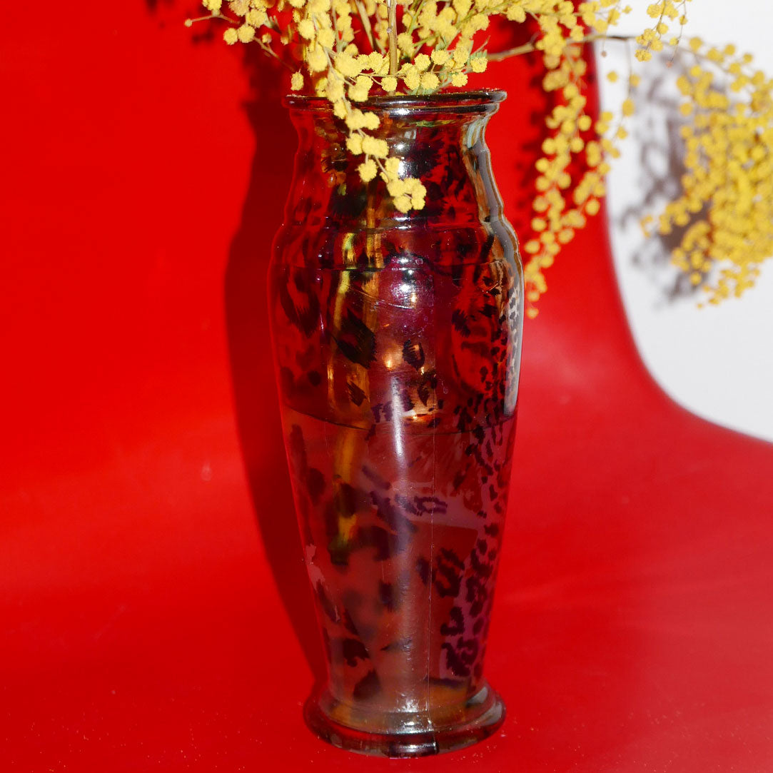 glass spotted tiger vase black dot shops