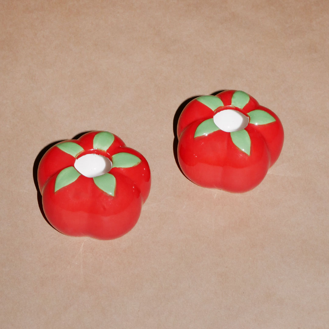 tomato candle holders