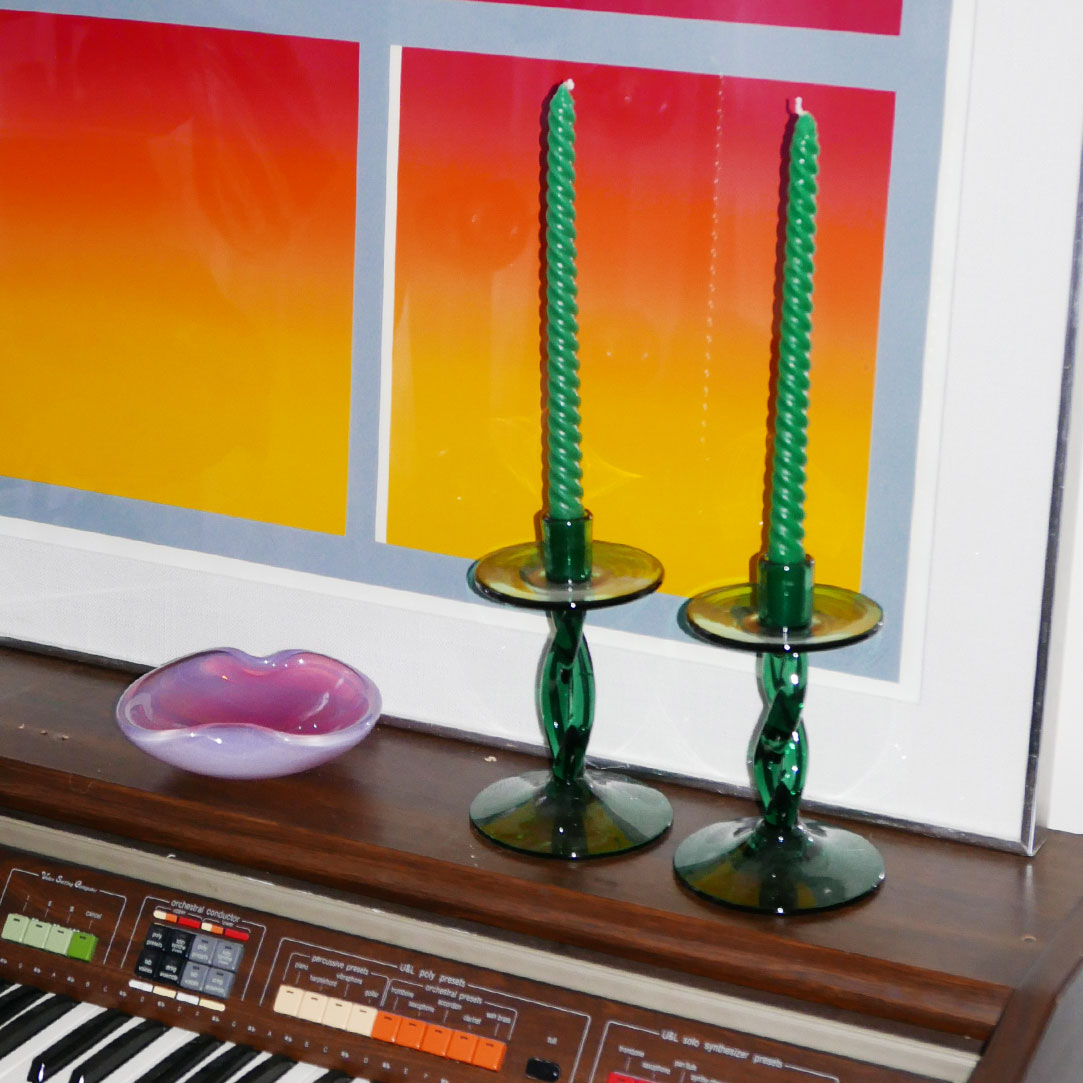 twist stem glass candle holders