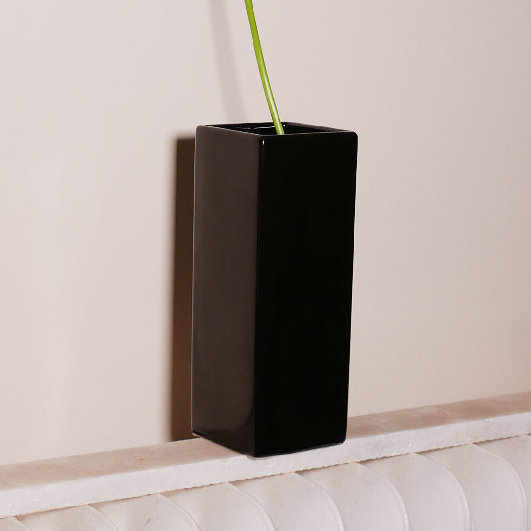 square ceramic block table vase