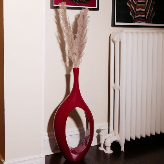 large abstract burgundy decorative vase