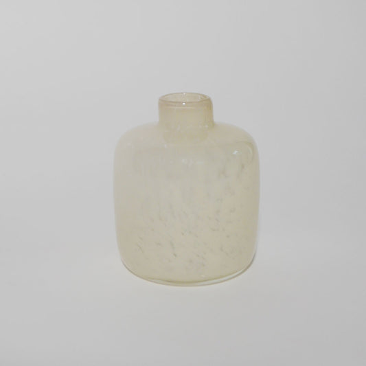 white hand blown barcelona glass vase