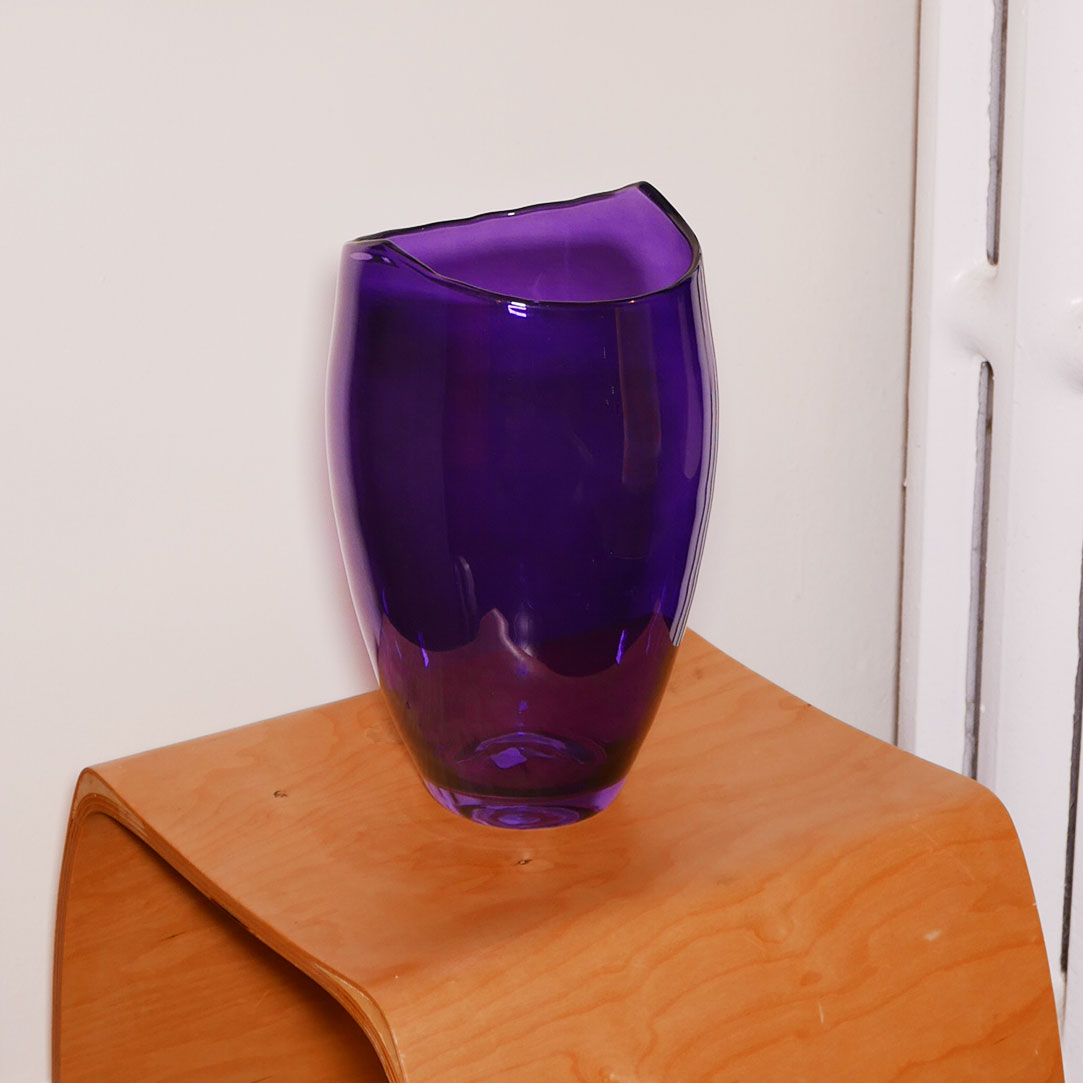 purple polish glass vase
