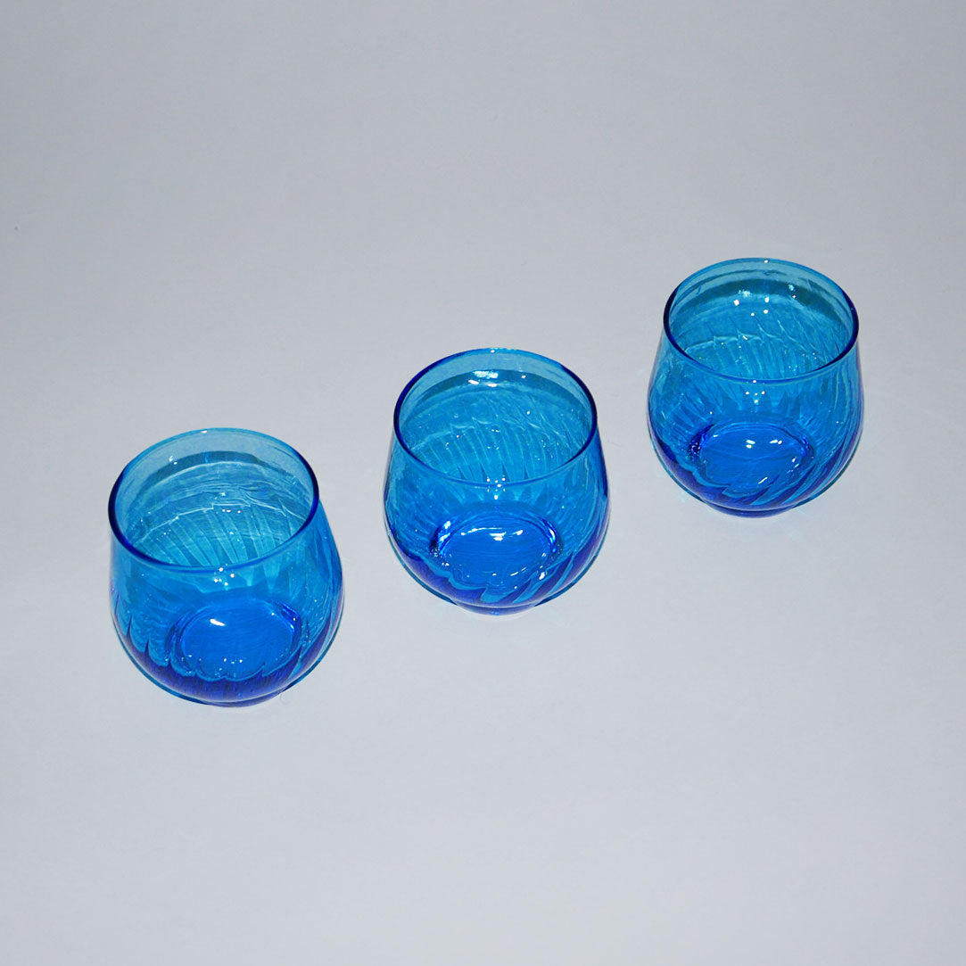 Retro Aqua Blue Stackable Drinking Glasses