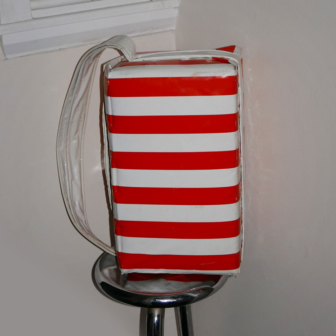 retro vinyl cooler bag orange and white