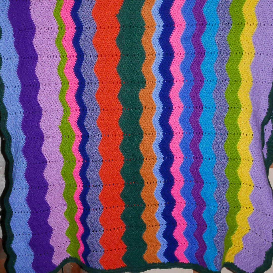 rainbow knit blanket black dot shops