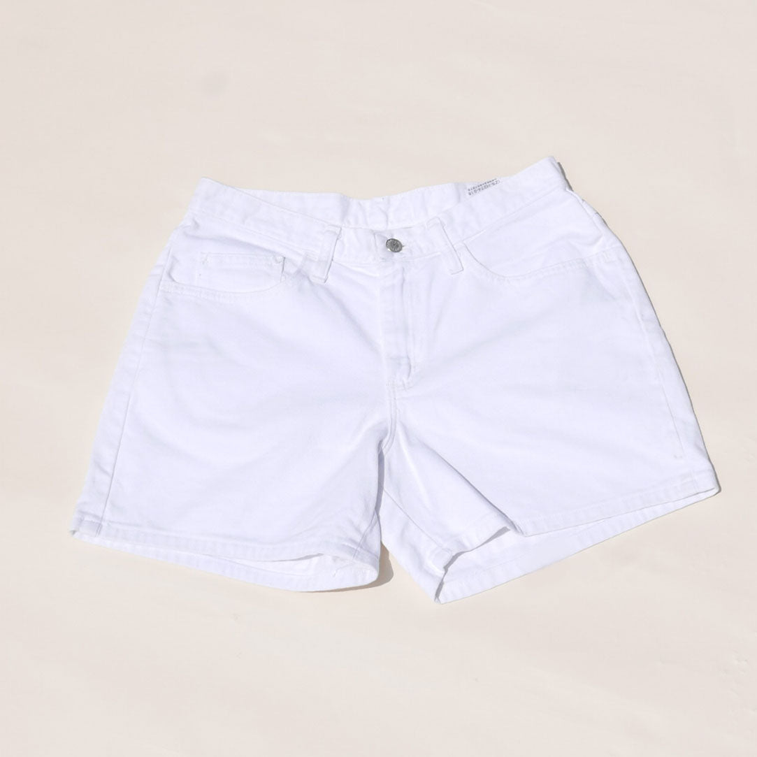 white denim shorts