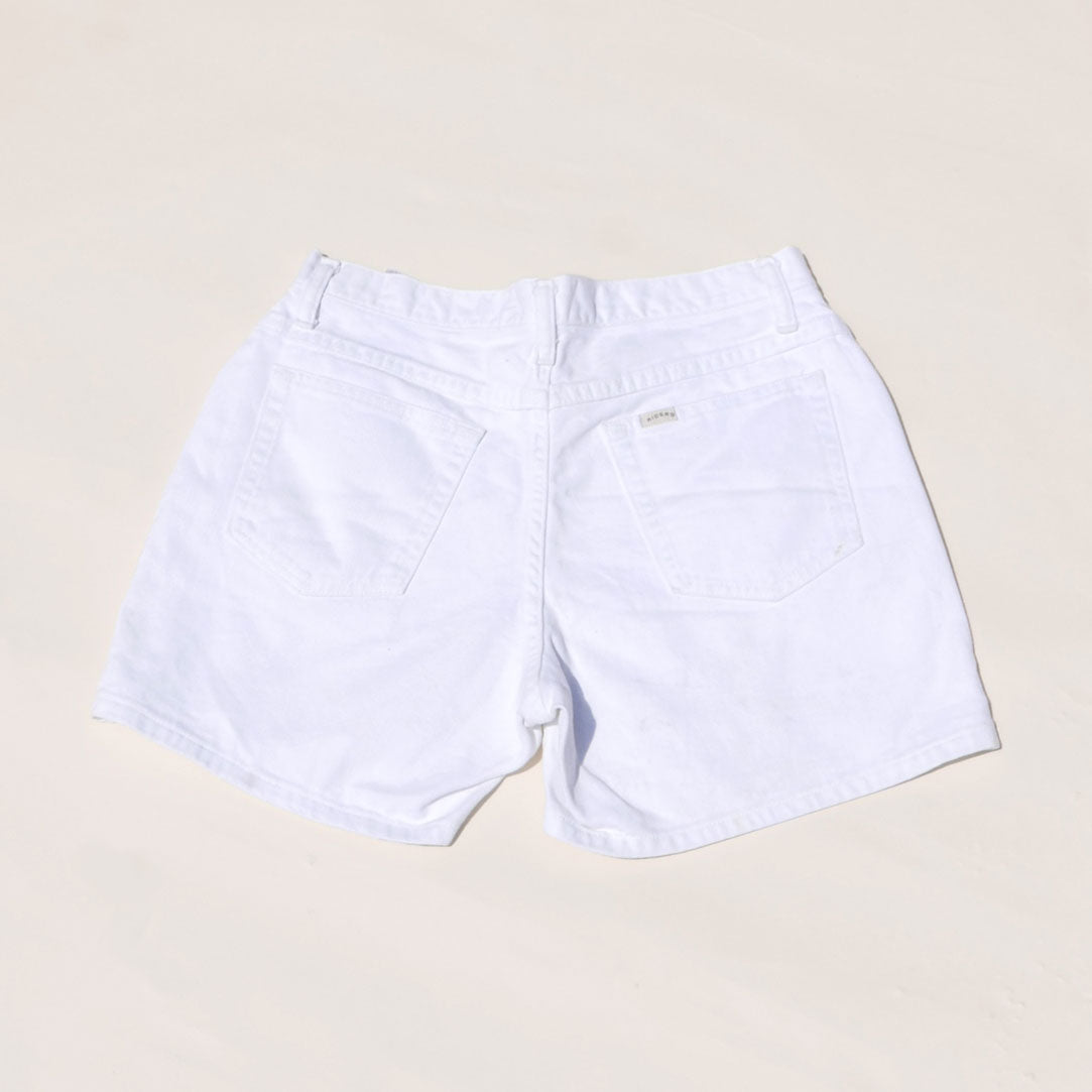 white denim shorts