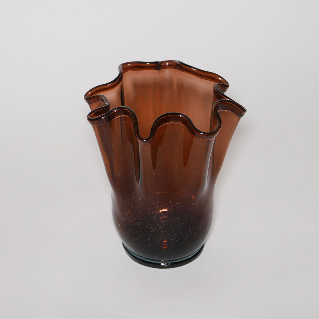 large wavy fluted rimmed vase