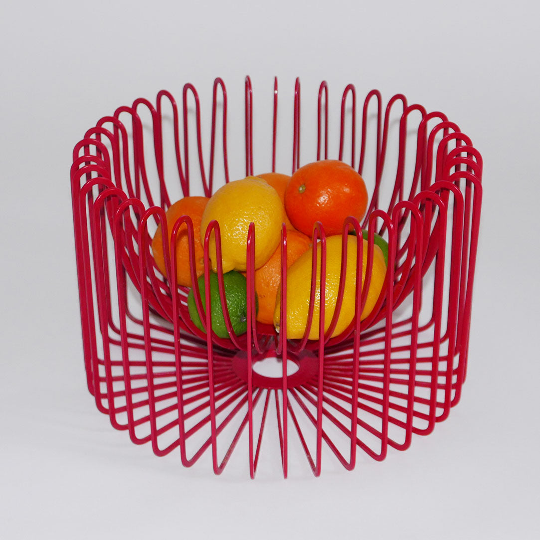 vintage ikea red wire fruit bowl