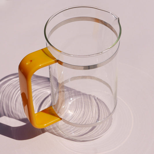 1970s chrome and yellow bodum french press