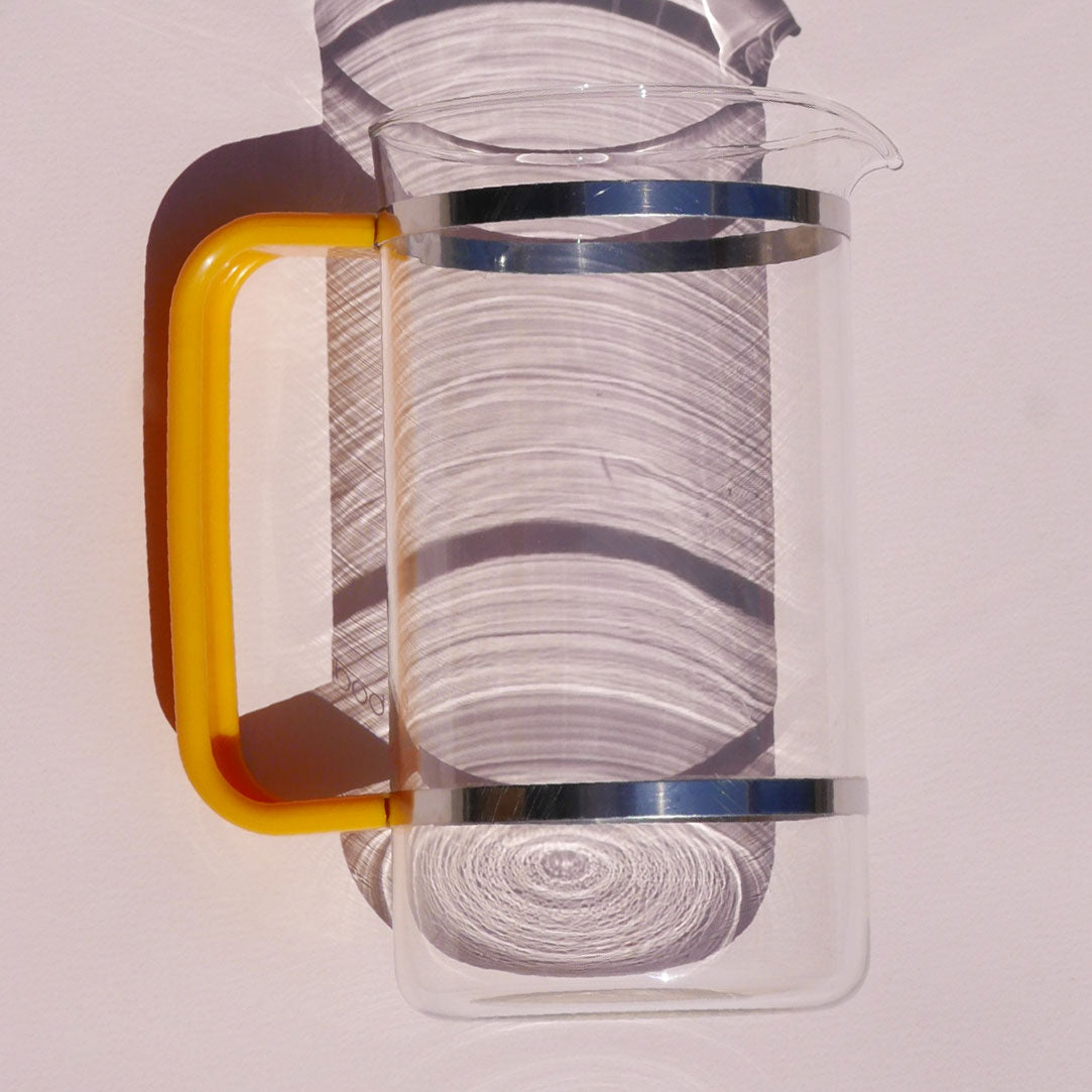 1970s chrome and yellow bodum french press