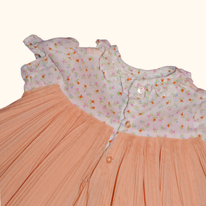 pleated flower dress 6-9M