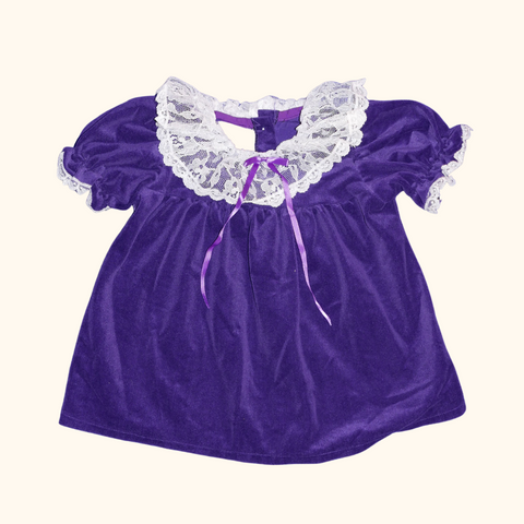 purple lace collar dress 12M