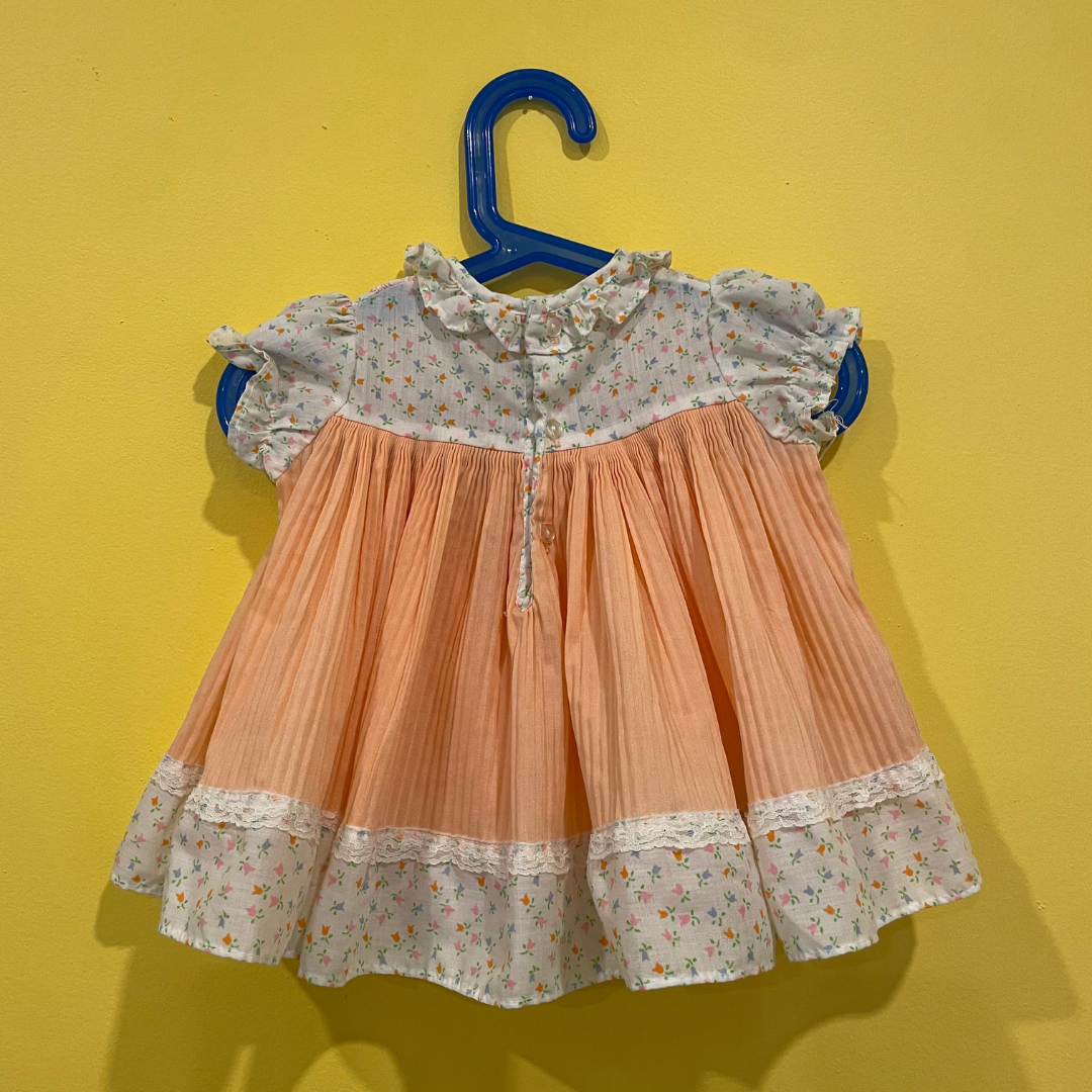 pleated flower dress 6-9M