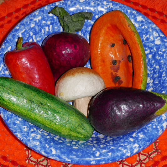 paper mache fruit + veg set