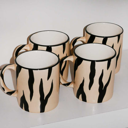 4x zebra mugs