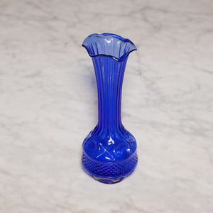 sky blue fluted stem vase