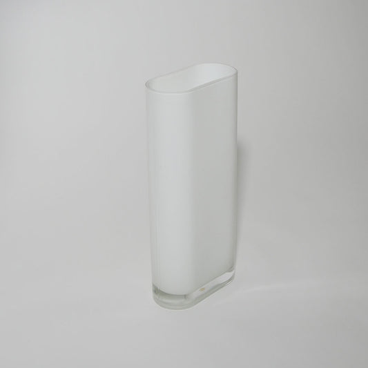 tall white glass vase