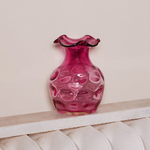 cranberry thumbprint vase