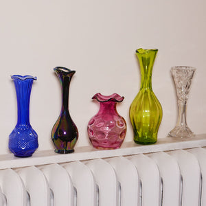 dark iridescent stem ceramic stem vase