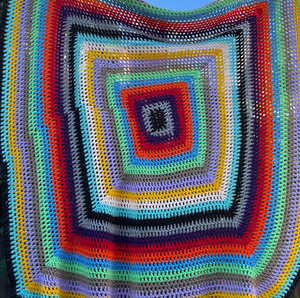 rainbow crochet throw blanket