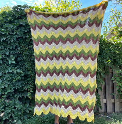 retro zig zag knit blanket