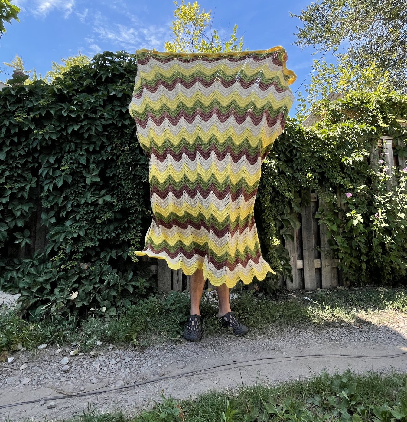 retro zig zag knit blanket