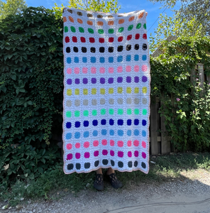 rainbow granny square blanket