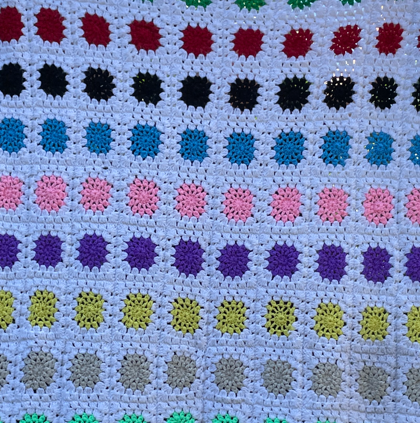 rainbow granny square blanket